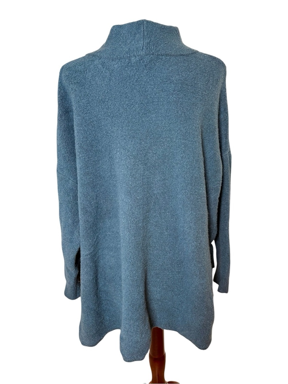 Pure Jill Blue Oversized Sweater Tunic Mock Neck with Side-Tie M/L - Picture 4 of 10